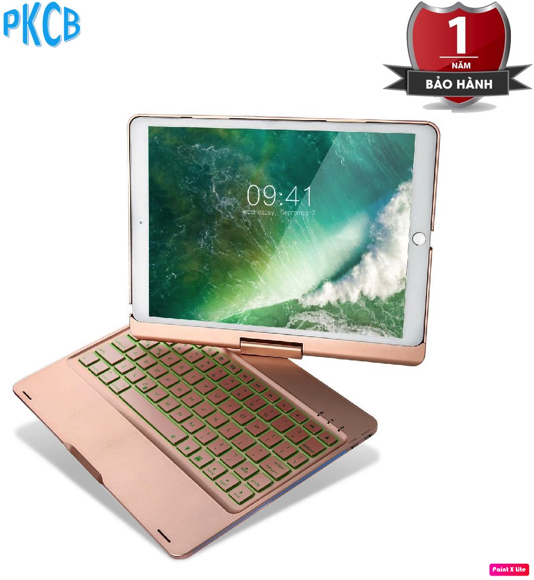 Bàn phím bluetooth kiêm ốp lưng f360 cho ipad pro 10.5'' xoay 360 độ hỗ trợ đèn bàn phím - pkcb