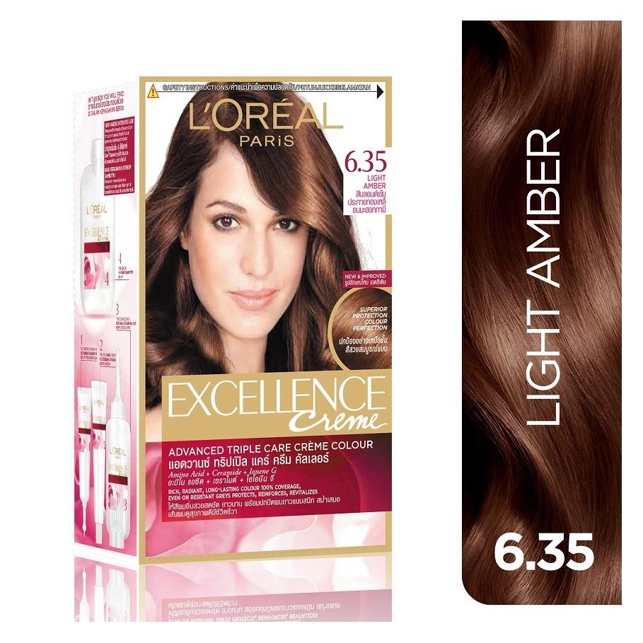 Thuốc nhuộm tóc Loreal Paris Excellence Creme #6.35 Nâu Socola - Tặng nón trùm tóc