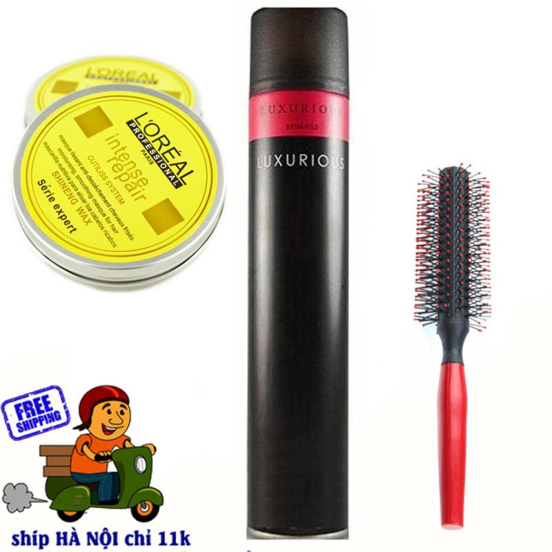 Combo Gôm luxurious và Sáp + tặng 1 lược tròn tạo kiểu tóc nhập khẩu