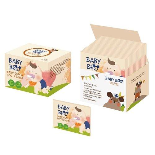 Hộp 25 khăn ướt lau răng miệng, rơ lưỡi cho bé BaBy Bro Made in Korea