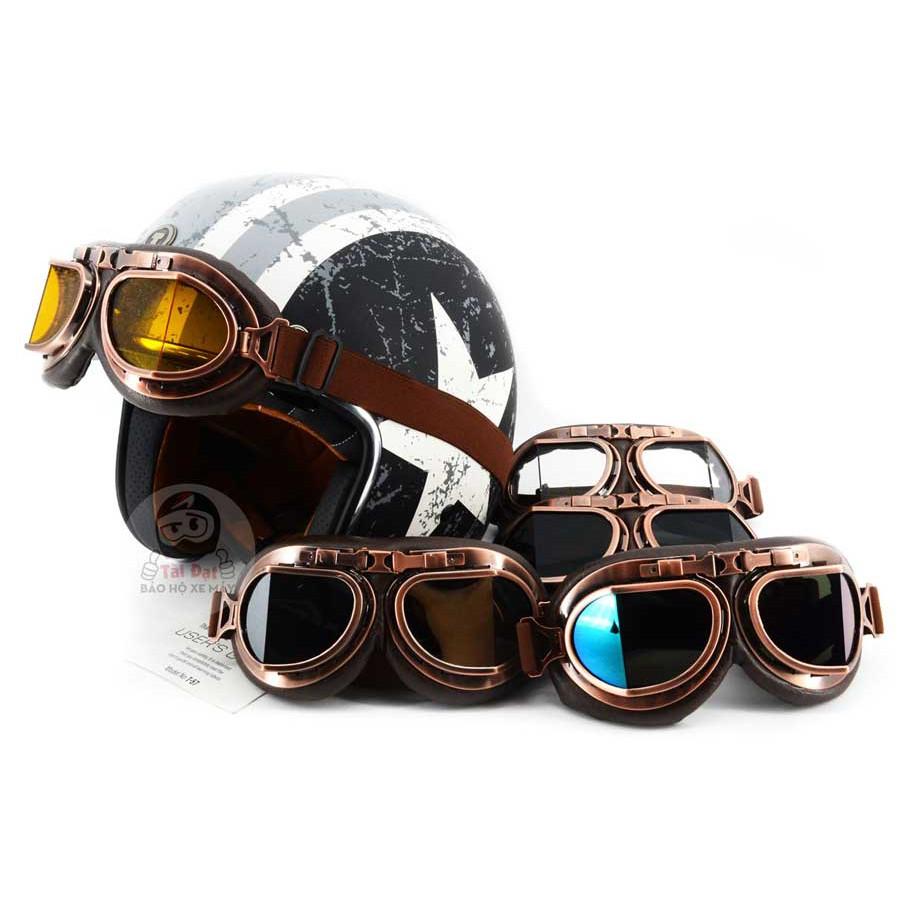 [HCM][Mã FASHIONT4MA2 giảm 10K đơn 50K] Bán sỉ - Kính phi công đeo kèm mũ bảo hiểm nón bảo hiểm 3/4 1/2 và cào cào