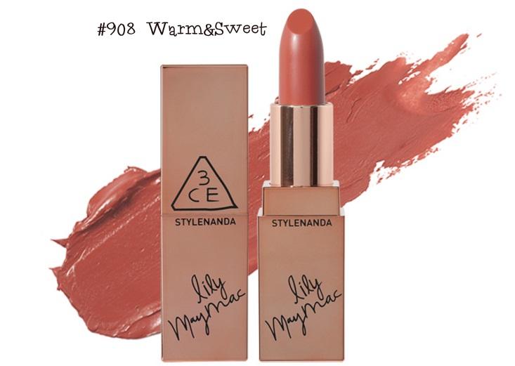 Son lì 3ce lily maymac matte lip color #118 holy rose