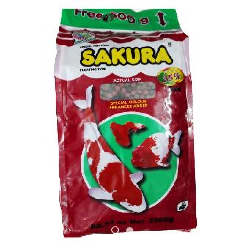 Thức Ăn Cá Sakura (Viên Lớn 7mm) 2500g - Cám Cá Cảnh 2.5kg