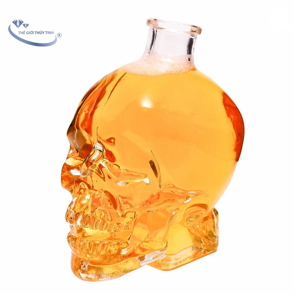 Bình thủy tinh đầu lâu nút bần 350ml
