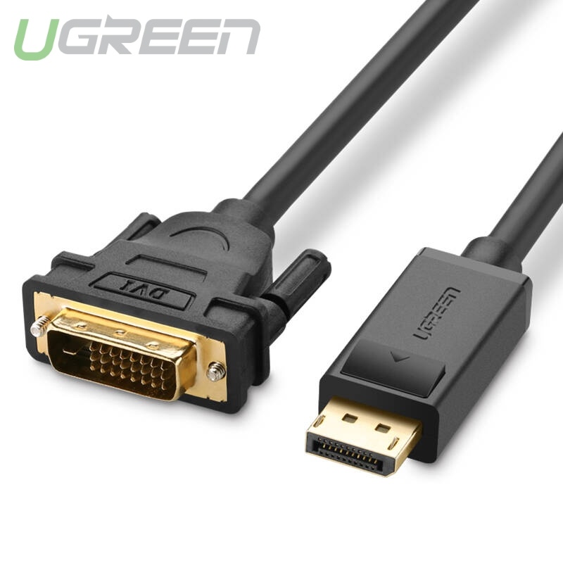 Dây cáp DisplayPort đực sang DVI-D (24+1) đực hỗ trợ 1920x1200 dài 1-8M UGREEN DP103 Dây cáp DisplayPort đực sang DVI-D (24+1) đực hỗ trợ 1920x1200 dài 1-8M UGREEN DP103