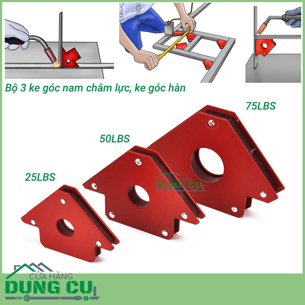 Bộ 3 ke góc nam châm 25lbs-50lbs-75lbs - ke góc hàn, góc vuông