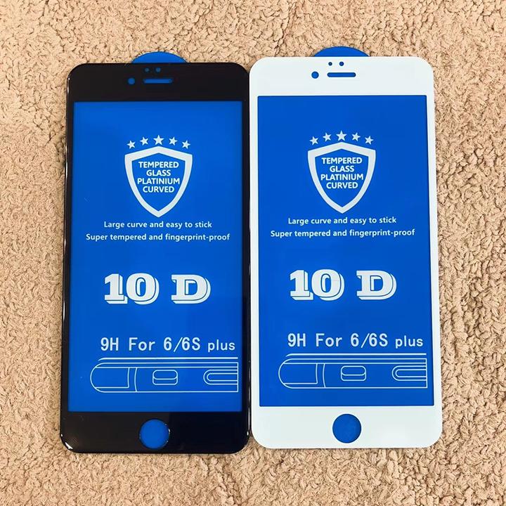 Siêu Kính Cường Lực 10D Full Màn Bo Viền Vát Cạnh Cho Iphone 6/6 Plus/7/7Plus/8/8 Plus/X Mới