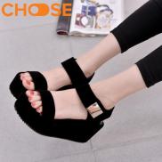 HCMXăng Đan Đế Xuồng Nữ Màu Đen Quai Dán Sành Điệu Sang Chảnh 2301