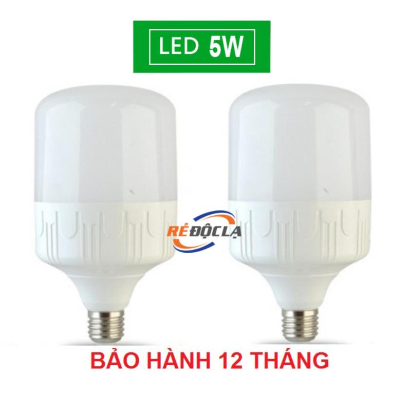 Bộ 2 bóng đèn Led trụ 5W trắng - Loại 1