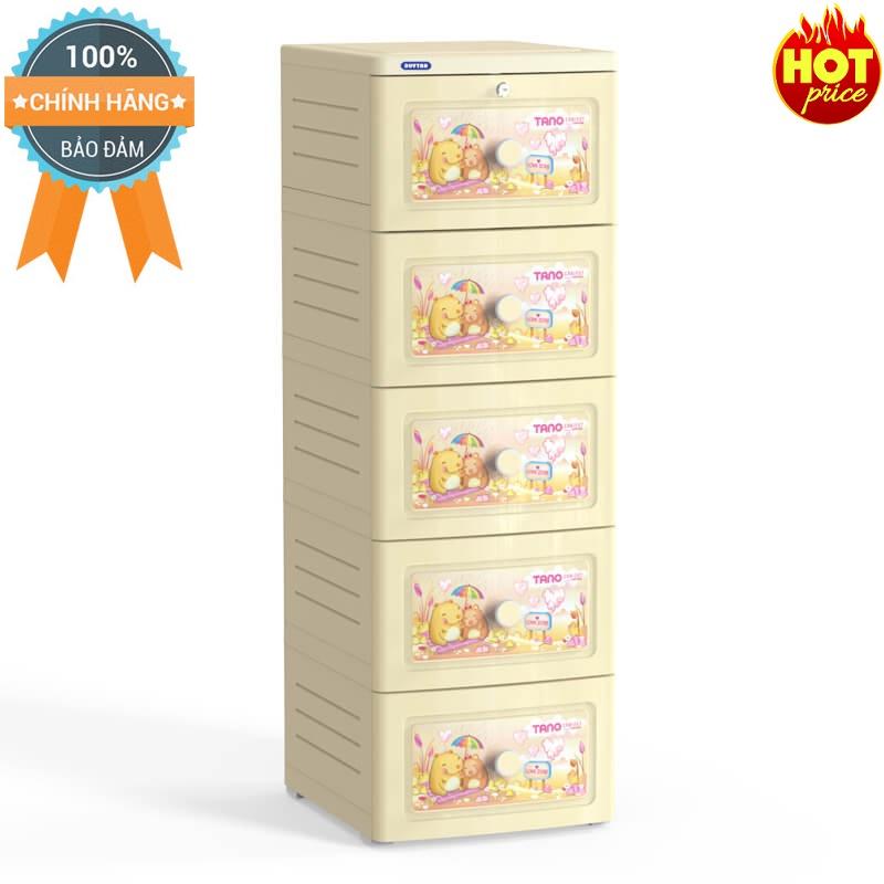 [HCM]Tủ nhựa Duy Tân TANO 5 tầng (Kem)-NEW