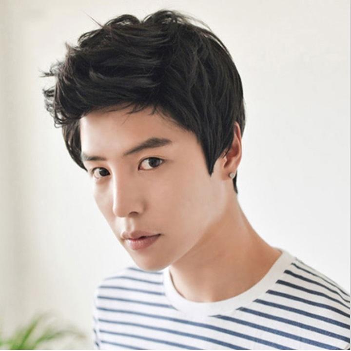 Tóc giả nam nguyên đầu,tóc giả nam cao cấp làm bằng tơ mềm mượt như tóc thật (màu đen) + tặng kèm lưới