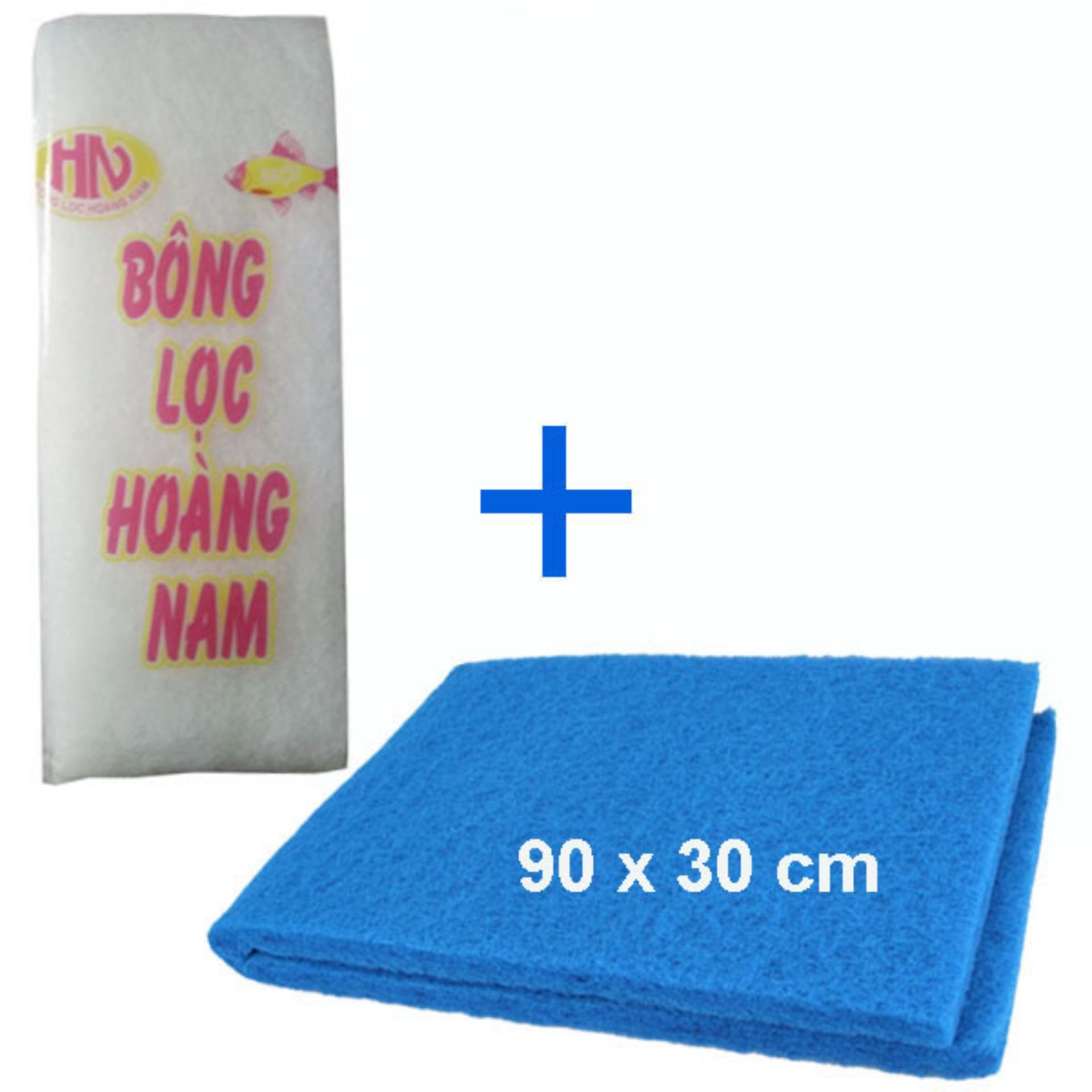 COMBO Xốp lọc bể cá 90X30CM + Bông lọc bể cá 30X13 CM