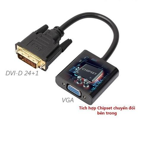 Cáp chuyển đổi DVI-D 24+1 sang màn hình LCD, máy chiếu có VGA - dvi-d 241