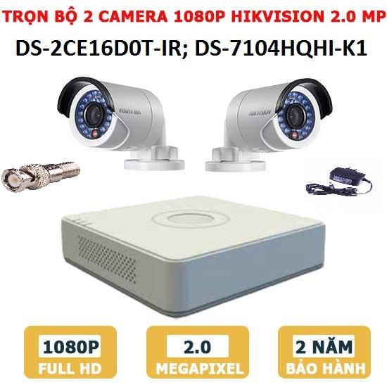 Trọn bộ 2 camera hikvision ds-2ce16d0t-ir và ds-7104hqhi-k1.