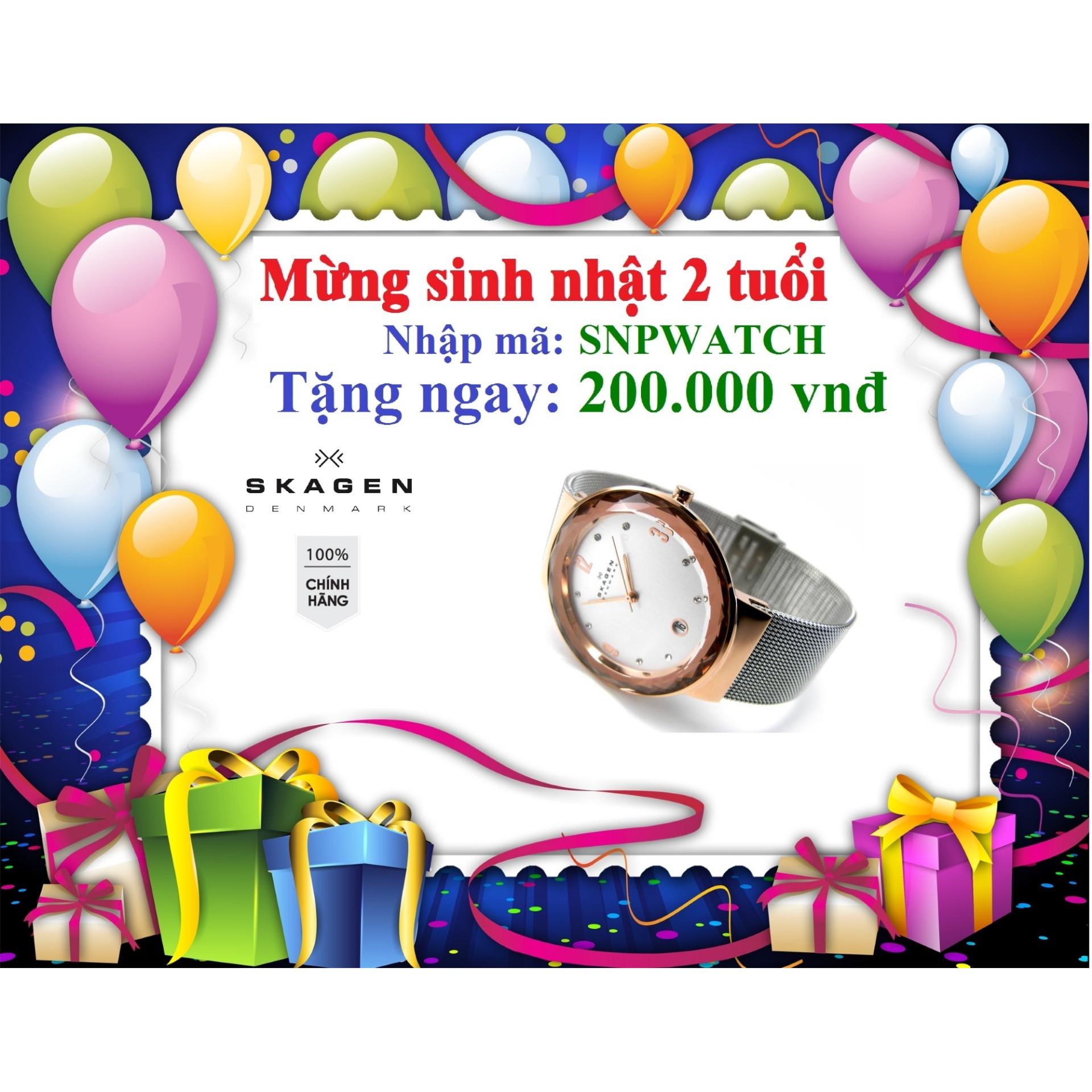 Đồng hồ nữ skagen 456lrs - dây mắt lưới