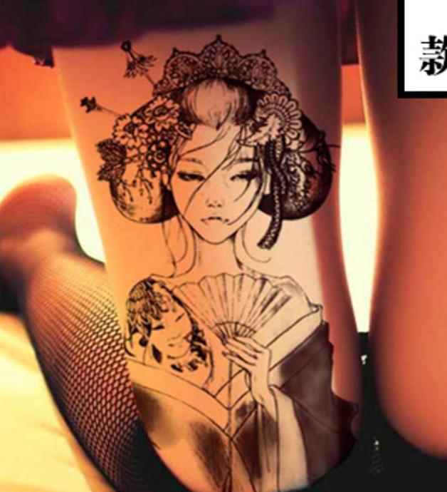 Combo 3 hình xăm dán cô gái tiên nữ bắp tay trắng đen 15x22cm bắp tay- mua từ 2 combo tặng 2 tấm đồng size