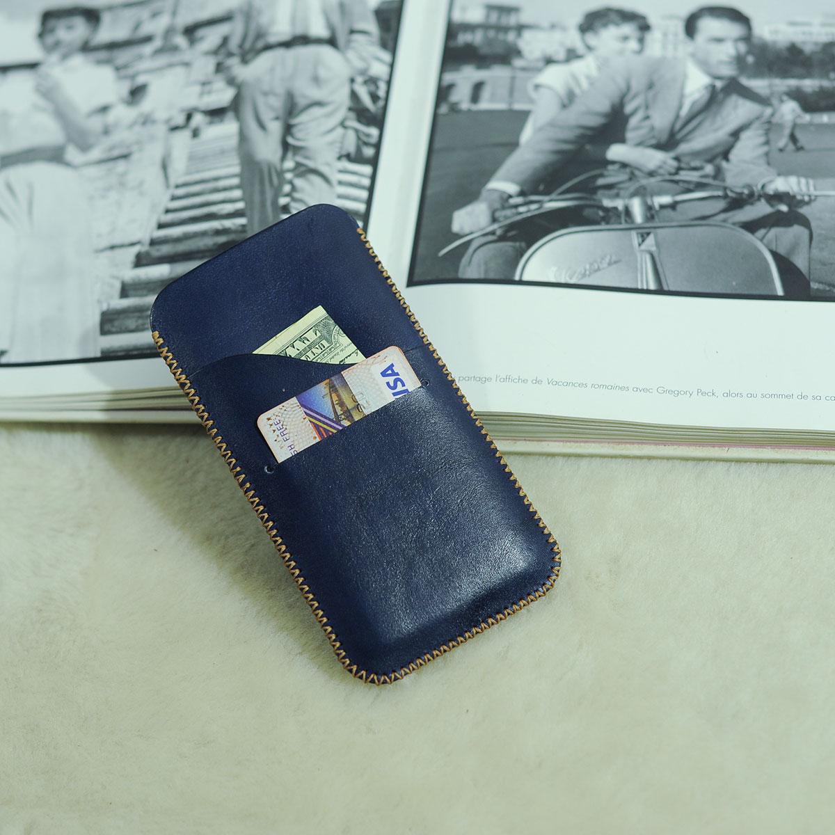 Bao da handmade cho điện thoại Iphone 8 Plus - Bao da Mino Crafts VI374