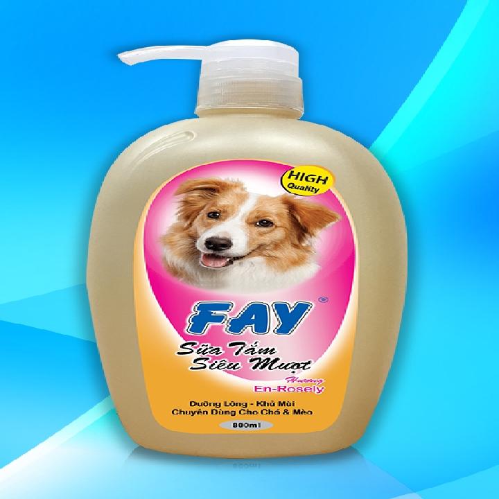 Sữa Tắm FAY Siêu Mượt  hương En-rosely 800ml dưỡng lông khử mùi cho chó mèo
