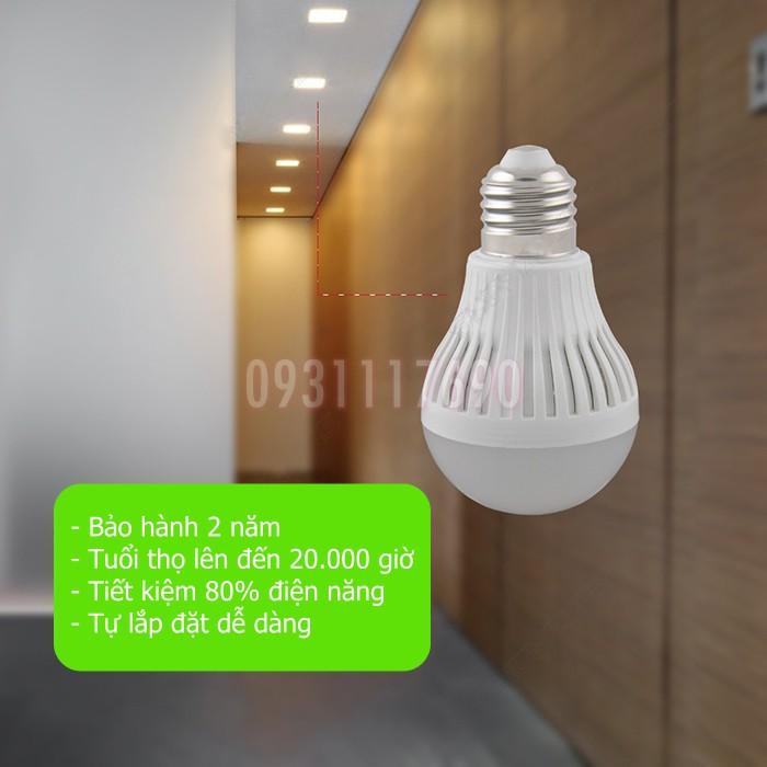 Bóng đèn Radar cảm ứng thông minh tự động bật tắt vào buổi tối khi có người đi qua đèn LED cảm biến tự động tắt bật