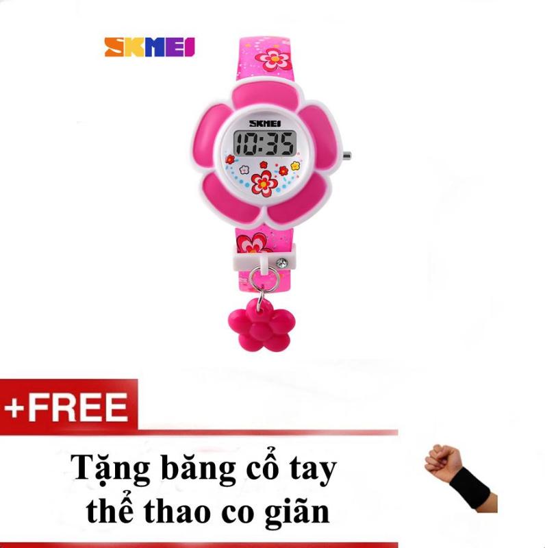 (FS) Đồng hồ bé gái hình bông hoa Skmei 1144 Hồng + tặng băng cổ tay bán chạy