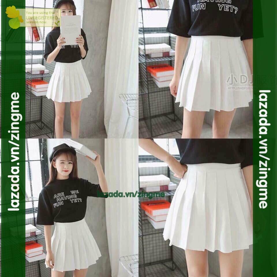 Chân Váy Tennis Trắng Nữ Tính Zingme