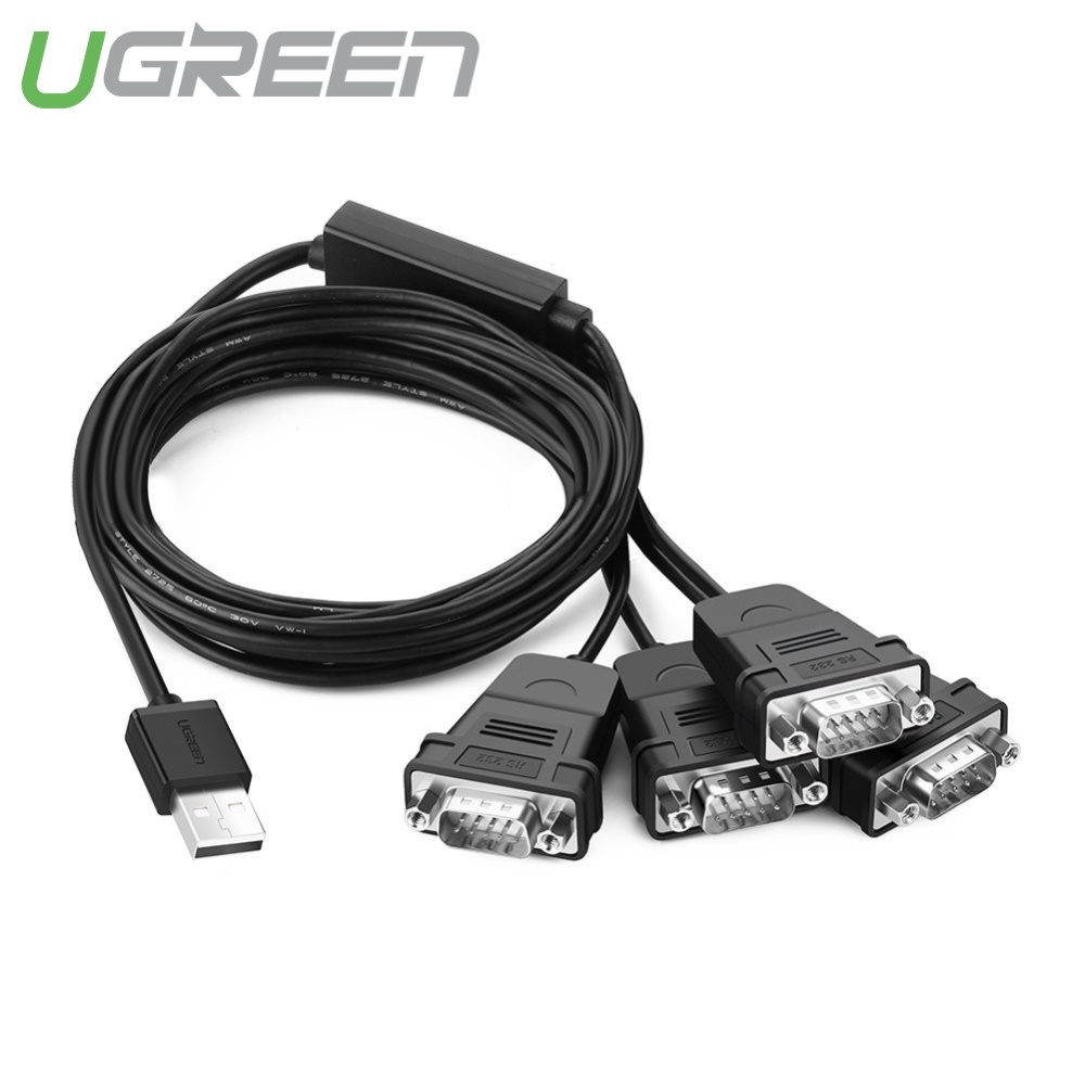 Cáp chuyển đổi USB 2.0 sang 2 cổng COM và 4 cổng COM RS232, chuẩn DB9, dài 1.5m UGREEN US229 Cáp chuyển đổi USB 2.0 sang 2 cổng COM và 4 cổng COM RS232, chuẩn DB9, dài 1.5m UGREEN US229