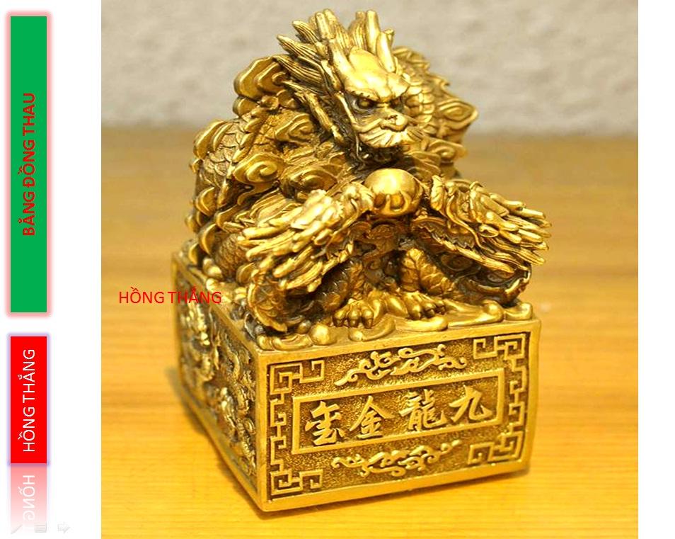 Cửu long kim ấn đồng vàng - cỡ nhỏ
