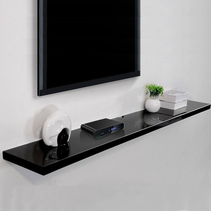 [HCM]Kệ tivi treo tường 1 thanh 100cm sâu 20cm (Đen) gỗ lõi xanh chống ẩm