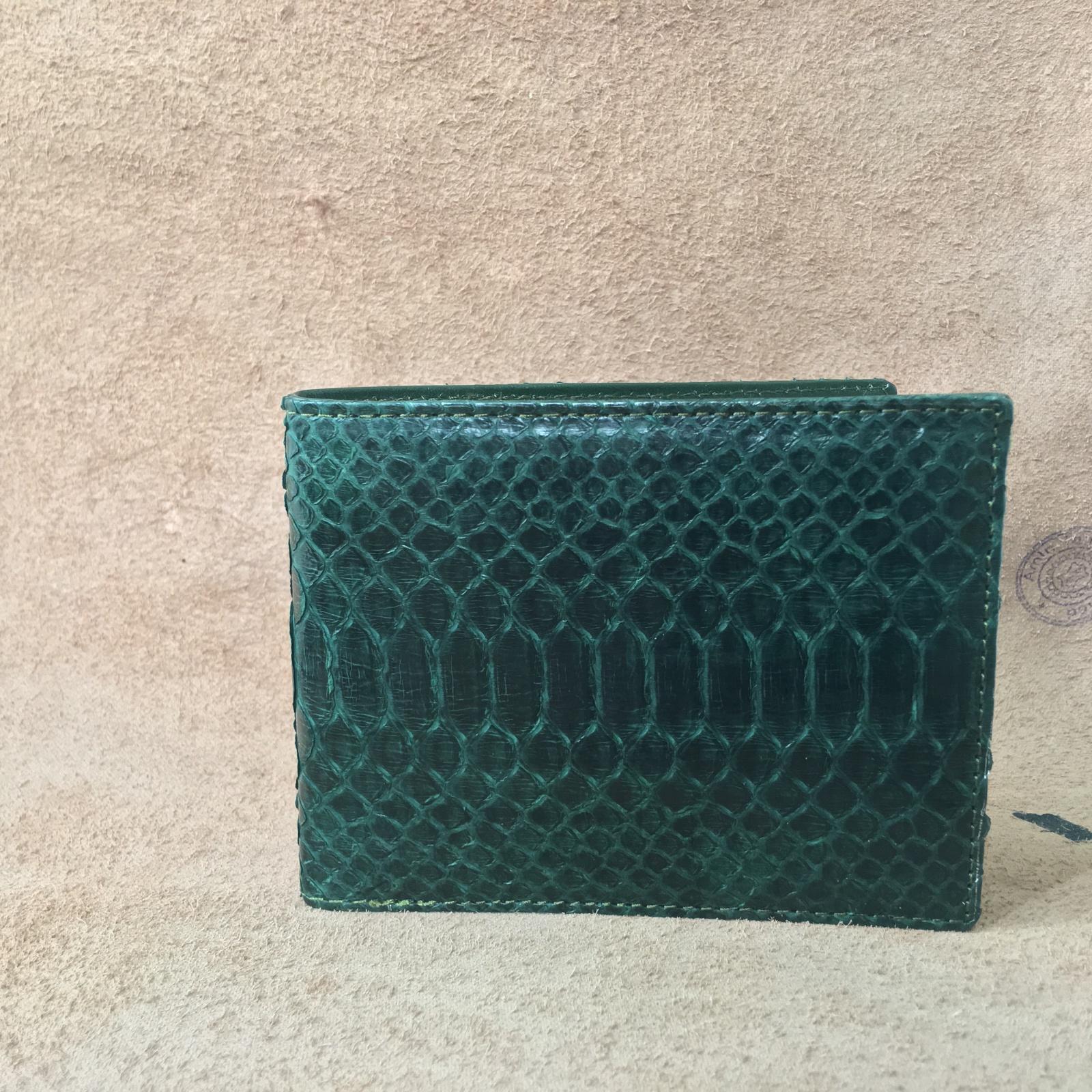 VÍ DA TRĂN NAM CAO CẤP( Da Trăn-Xanh thẫm-Ngang)