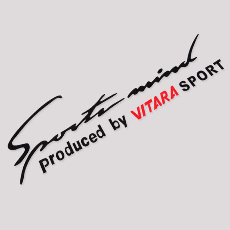 Tem dán chữ Sport trang trí cho ô tô VITARA Đen đỏ dành cho xe sáng màu(CB-Shop)