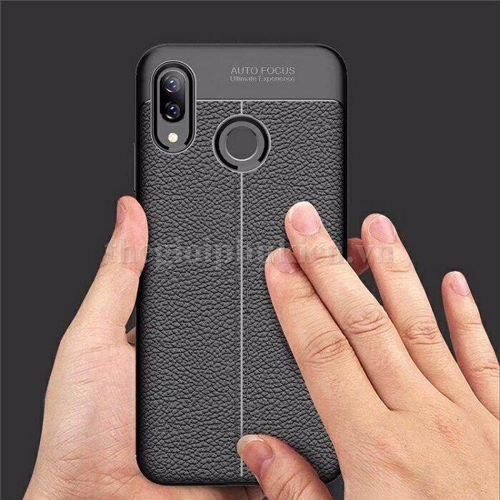 Ốp lưng Huawei Nova 3e silicon giả da, chống sốc Auto Focus