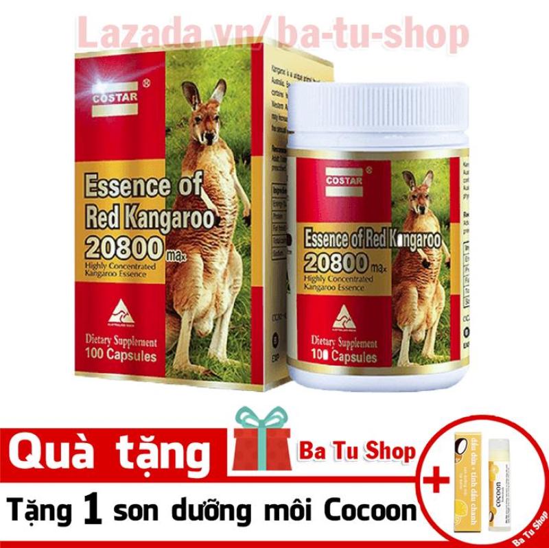 Viên uống sinh lý nam Costar Essence of Red Kangaroo 20800 Max (100 viên) tặng 1 son dưỡng môi Cocoon