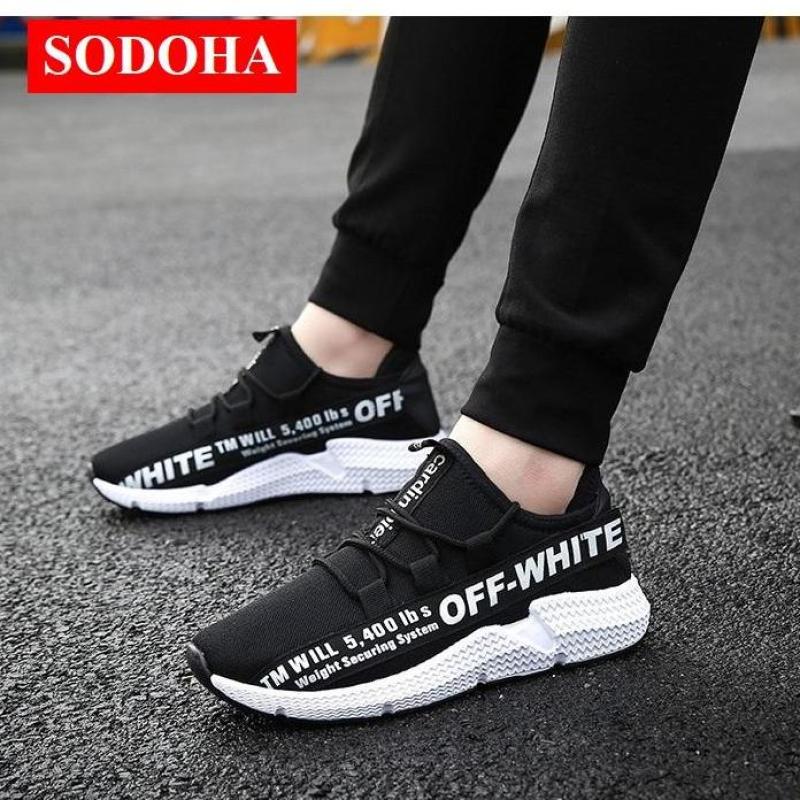 Giày Sneaker Nam Thể Thao Mẫu Mới Siêu Hot Y8-339966W Đen Phối Trắng