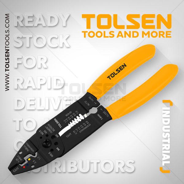 Kìm tuốt và bấm cos dây 8.5 inch tolsen 38052