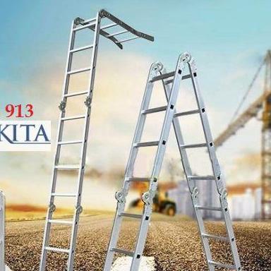 Thang nhôm gấp 4 chân choãi 4,7m nikita