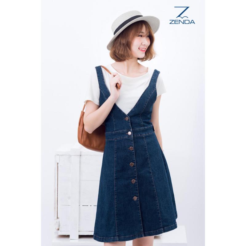 Nơi bán VÁY YẾM DENIM KHUY TRƯỚC CAN EO