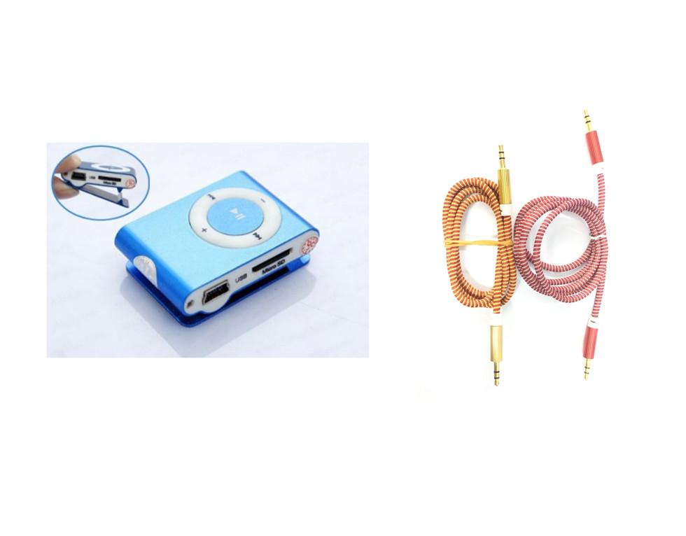Máy nghe nhạc MP3 vỏ nhôm có kẹp Tặng kèm Dây AV giắc cắm 3.5mm kết nối điện thoại máy tính ra loa ( giao hangfmaauf ngẫu nhiên )