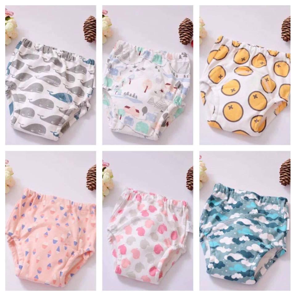 Combo 2 quần tập bỏ bỉm 100% cotton thấm hút cho bé size 90 - 13kg