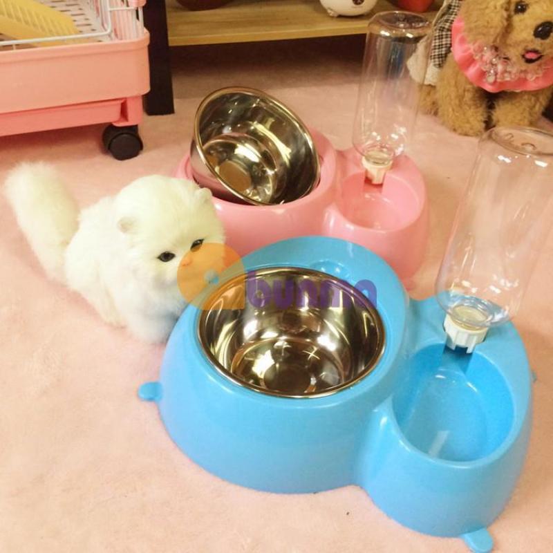 Khay ăn và uống nước bán tự động cho Pet ( Chó, mèo) MPD-02, Máng ăn uống, bát ăn cho chó mèo - Cao cấp - Xanh