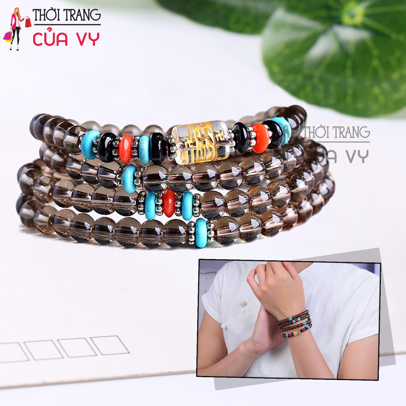 CHUỖI VÒNG ĐÁ ĐEO TAY PHONG THỦY CAO CẤP MÀU NÂU