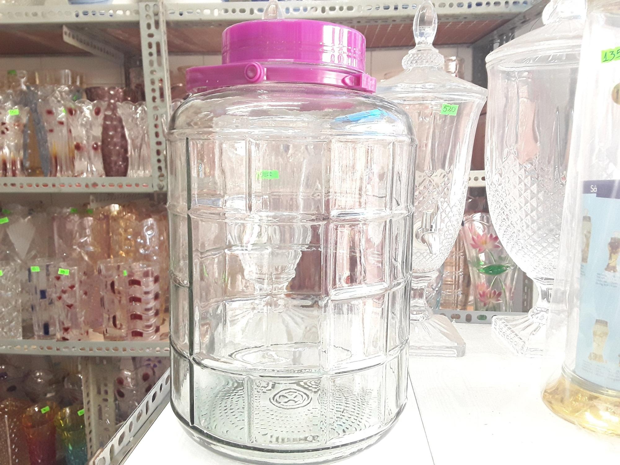 [HCM]Bình thủy tinh ngâm rượu 10l Quai không vòi