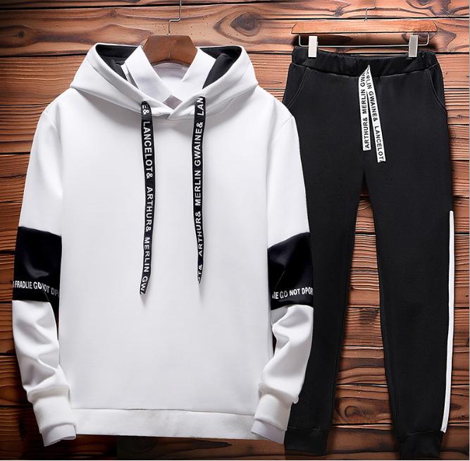 Bộ quần áo thể thao Nam có mũ giữ ấm cơ thể vải thun mềm mịn co dãn Hot thu đông