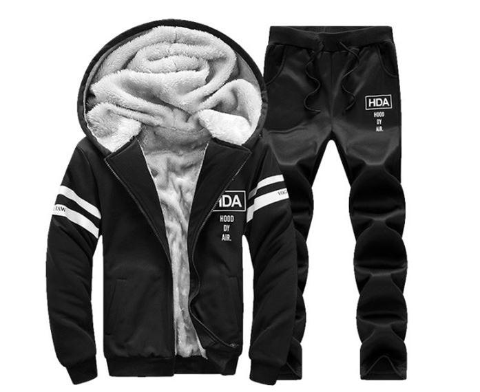 Bộ quần áo mùa đông nam có Mũ và lót Bông giữ ấm cơ thể Hot