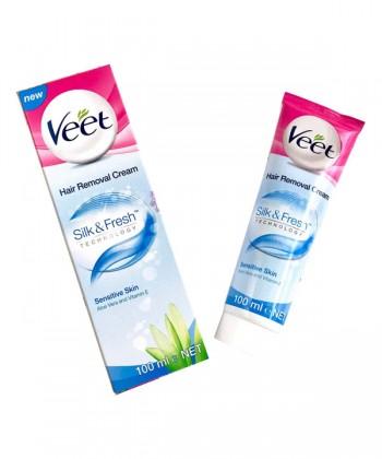 Kem tẩy lông cho da nhạy cảm Veet Silk Fresh Xanh Pháp 100ml