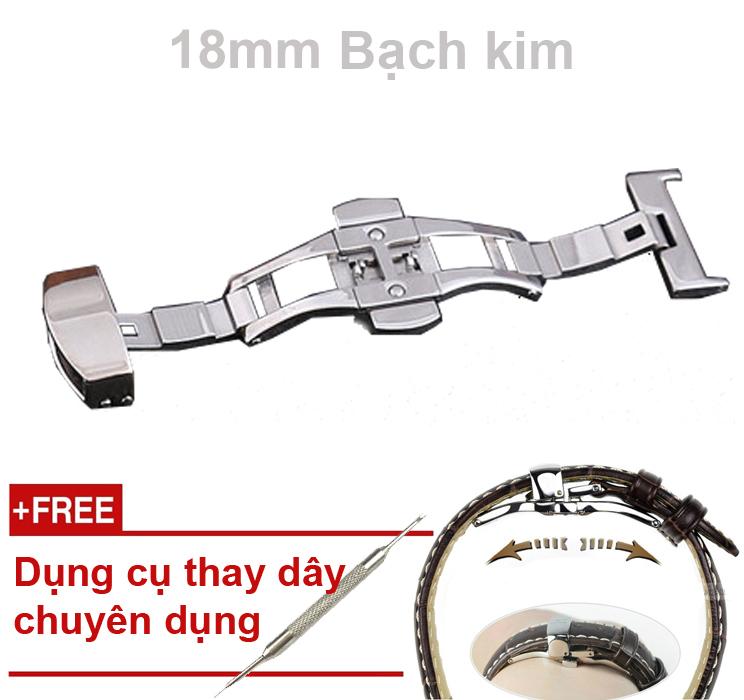 Móc khoá dây đồng hồ dạng gập - khoá bướm stainless steel