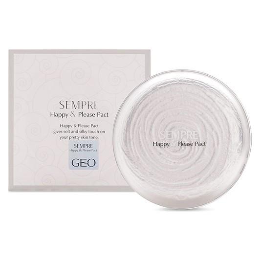 Phấn phủ siêu mịn kiềm dầu Geo Sempre Happy & Please Pact Hàn Quốc 22g (Mọi loại da)