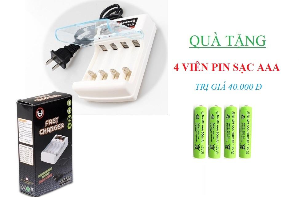 Bộ sạc pin xe điều khiển dùng pin AA, AAA + Tặng 4 pin AAA