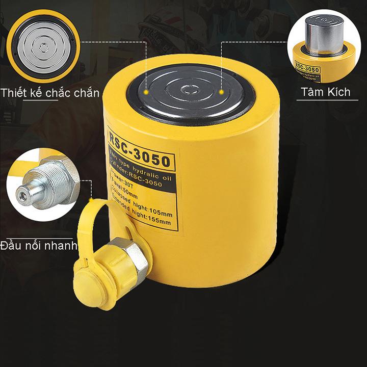 Kích thủy lực 30 tấn 50mm FCY-3050 màu vàng