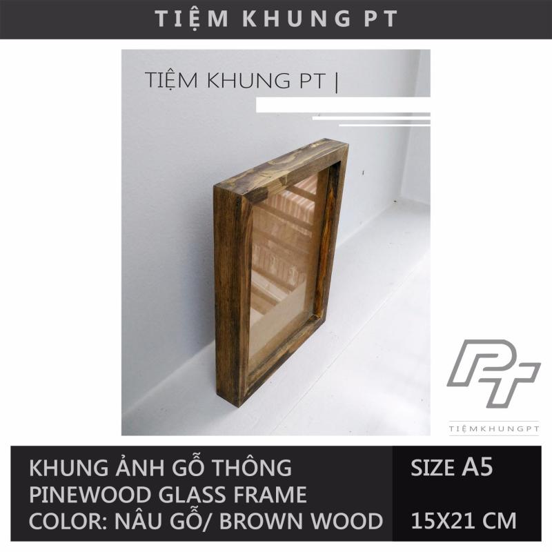 Khung ảnh để bàn 15x21 A5 - Khung hình gỗ thông mặt kính để bàn treo tường - Khung hình để bàn Solid Wood Picture Frame - Tiệm Khung PT
