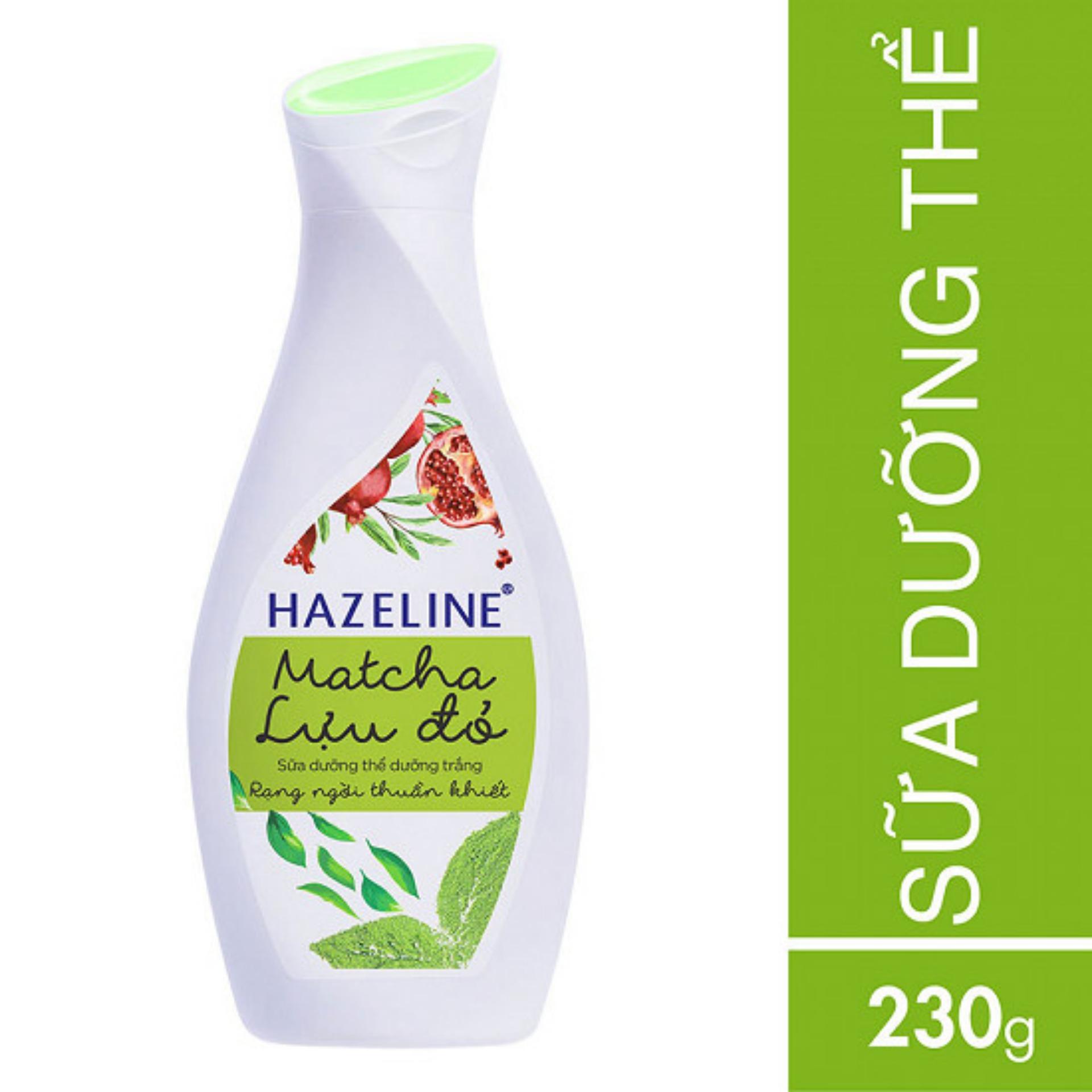 Sữa dưỡng thể dưỡng trắng Hazeline matcha lựu đỏ 230ml